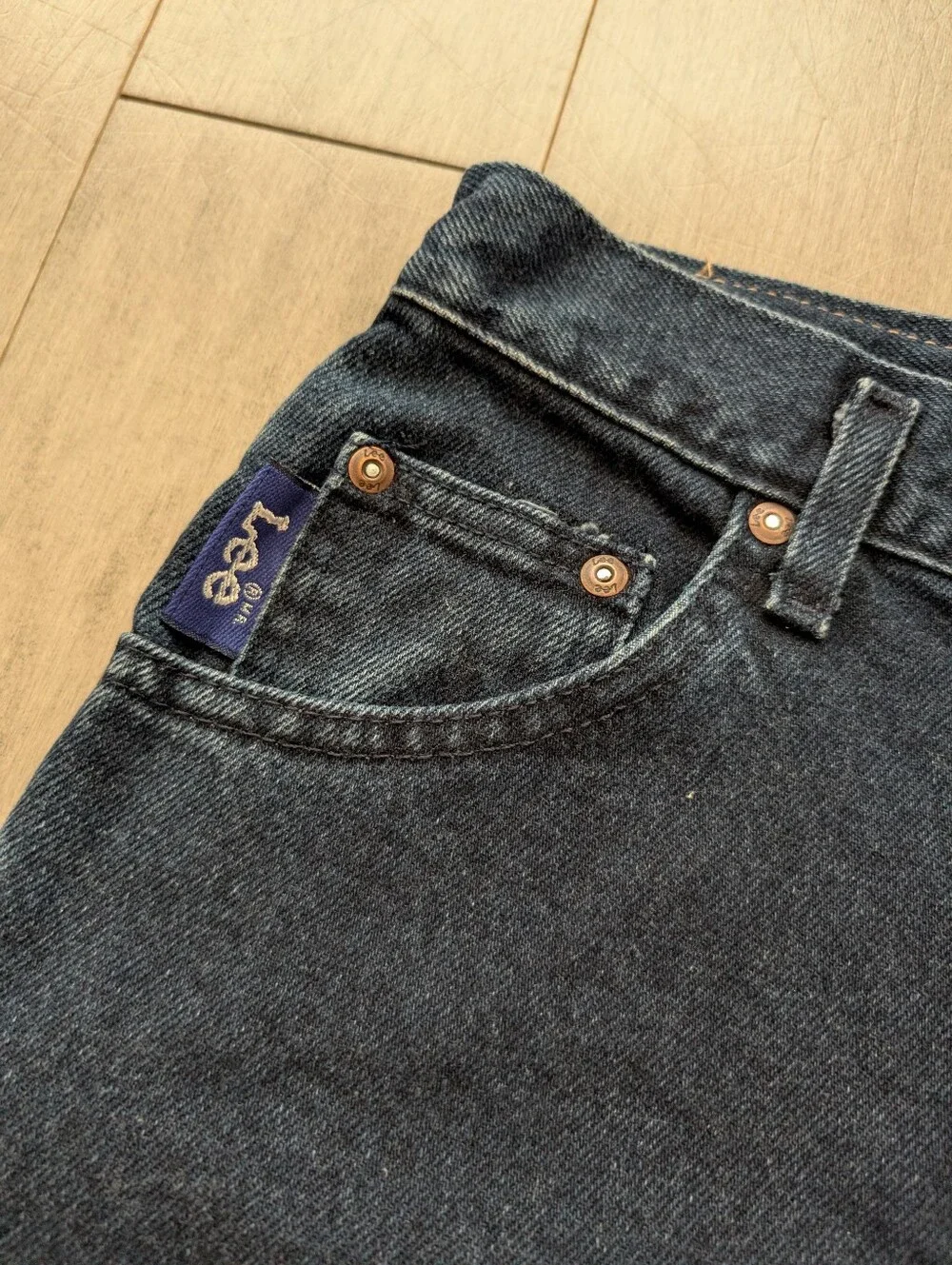 Vintage Lee Straight Leg Jeans Dark Blue Wash Size 12
